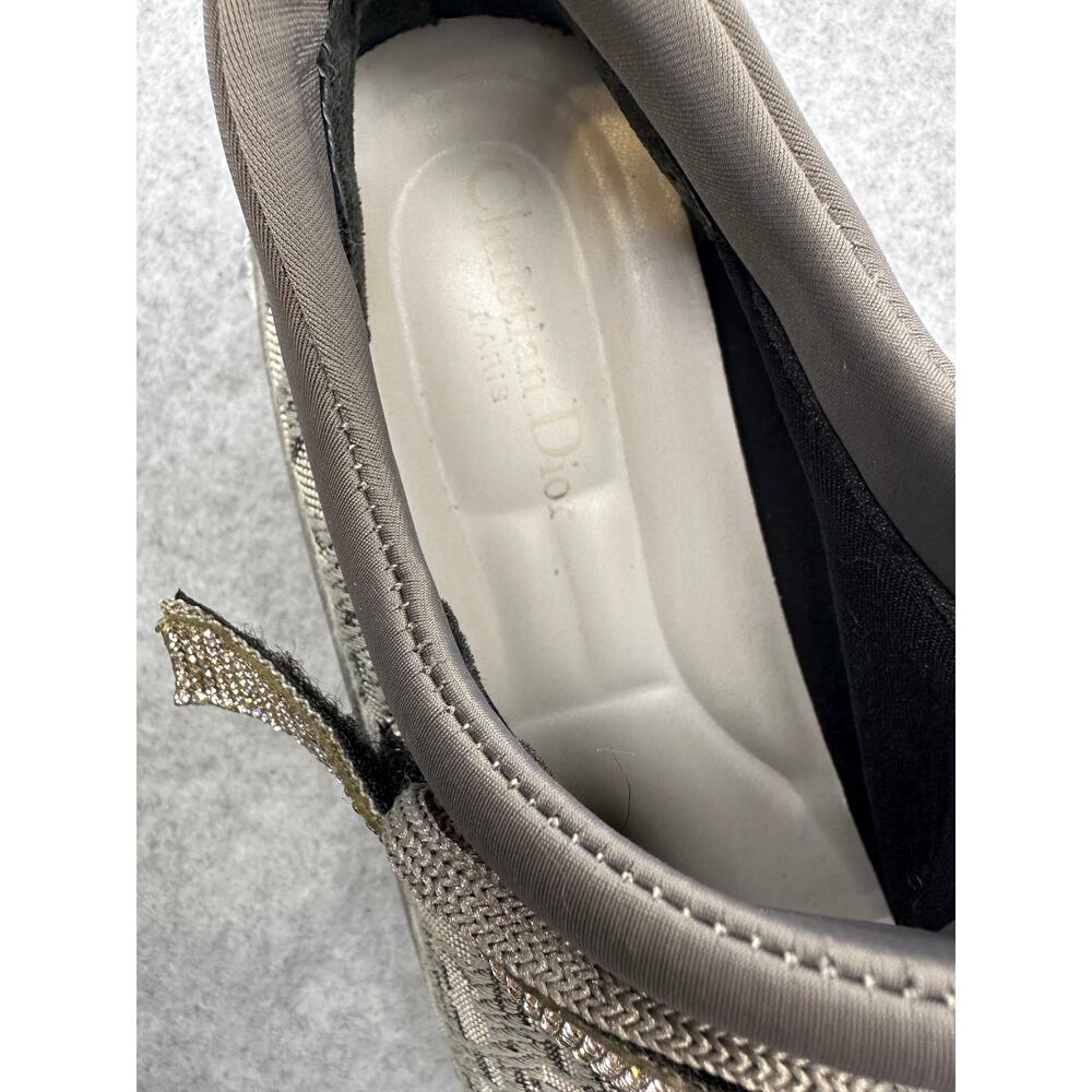 Dior D-Connect MG Rhinestone Sneaker Gray Women's EU 39 US 8.5-9 Right Shoe - Picture 5 of 12